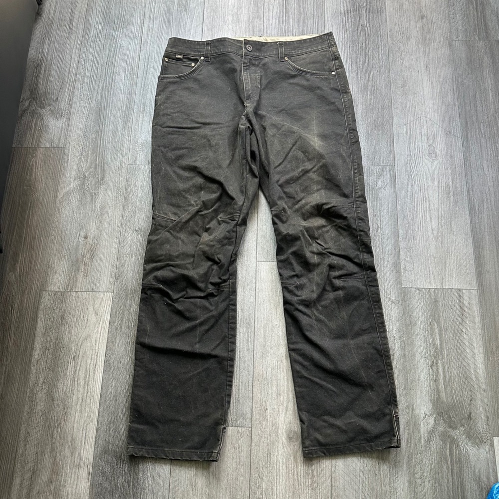 Kühl Rydr Pants Mens 38x34 Charcoal Black Articulated Knee Vintage Patina - Picture 3 of 7